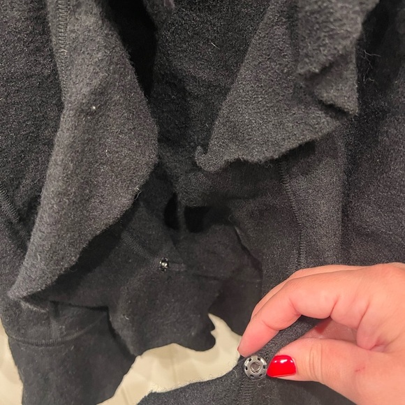 Jones New York PETITE MEDIUM Black Ruffled Collar MERINO WOOL  Blazer - Picture 3 of 9